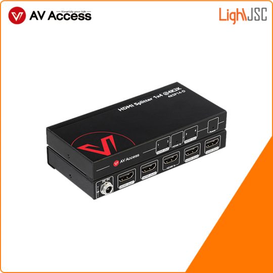 Thiết bị chia HDMI 4K 4 cổng, 3D, Auto EDID, rắc cắm nguồn có ren. AV Access 4KSP14-D