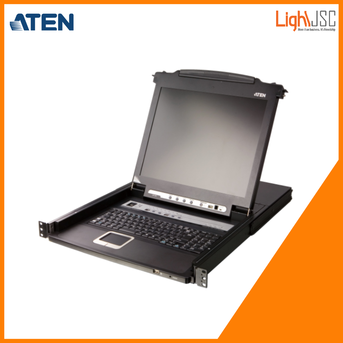 Aten CL5708 Aten CL5708M 8-Port PS/2-USB VGA Single Rail LCD KVM Switch - Ảnh 1