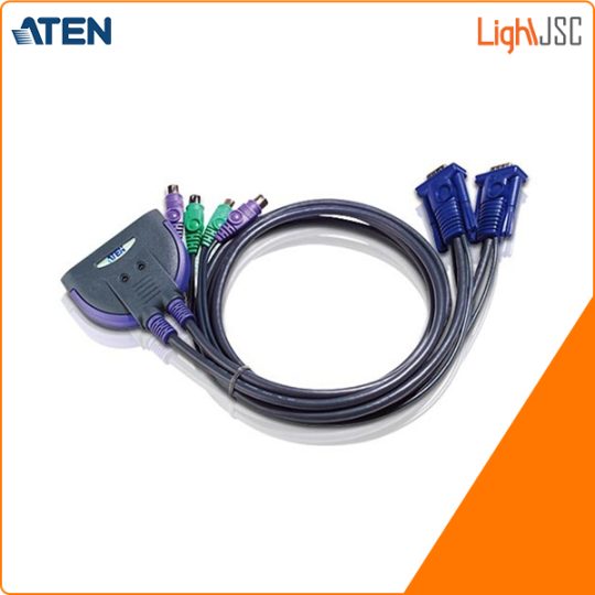 2-Port PS/2 VGA Cable KVM Switch (0.9m) CS62S