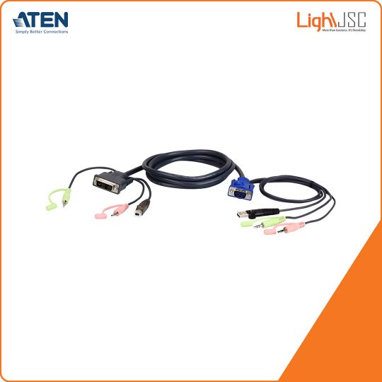 Aten 2L-7DX2U 1.8M USB VGA to DVI-A KVM Cable with Audio