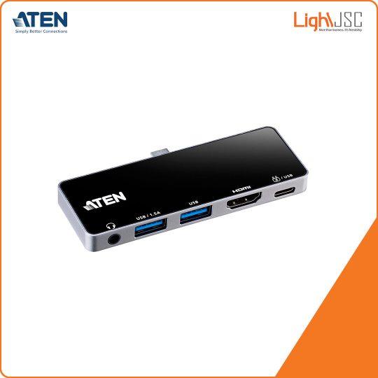 Aten UH3238 USB-C Travel Dock with Power Pass-Through