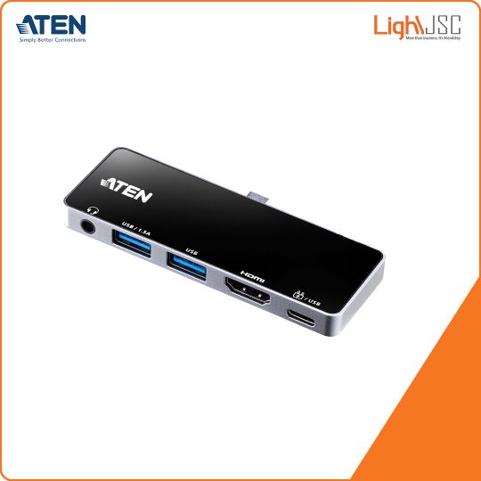 Aten UH3238 USB-C Travel Dock with Power Pass-Through
