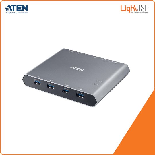 Aten US3311 2-Port 4K DisplayPort USB-C KVM Dock Switch with Power Pass-through