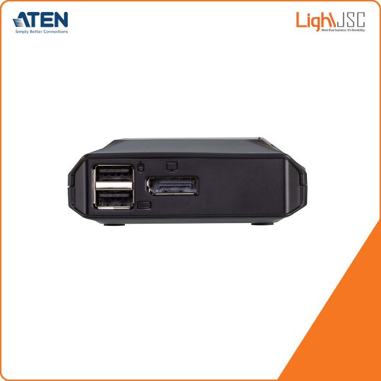 Aten US3312 2-Port 4K DisplayPort USB-C Cable KVM Switch with Remote Port Selector
