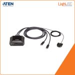 Aten US3312 2-Port 4K DisplayPort USB-C Cable KVM Switch with Remote Port Selector
