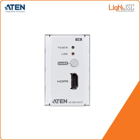 Aten VE1801AEUT HDMI HDBaseT-Lite Transmitter with EU Wall Plate/PoH (PoH PD)