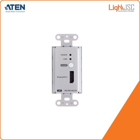 Aten VE1901AUST DisplayPort HDBaseT-Lite Transmitter with US Wall Plate PoH