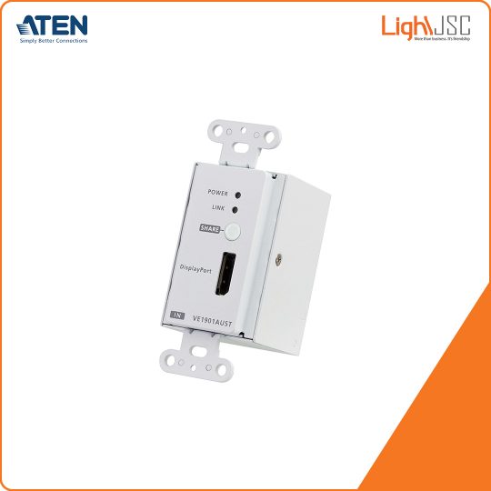 Aten VE1901AUST DisplayPort HDBaseT-Lite Transmitter with US Wall Plate PoH
