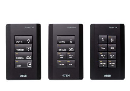 Aten VK01001 Control System- 8-button Control Pad (US, 1 Gang, Black) 1