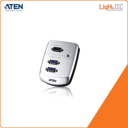 Aten VS82 2-Port VGA Splitter Wall Plate (Plastic) (250MHz)