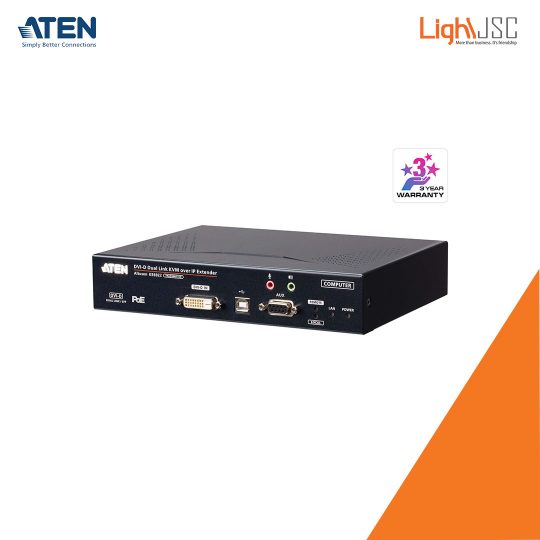 Aten KE6922T 2K DVI-D Dual-Link KVM over IP Transmitter with Dual SFP & PoE