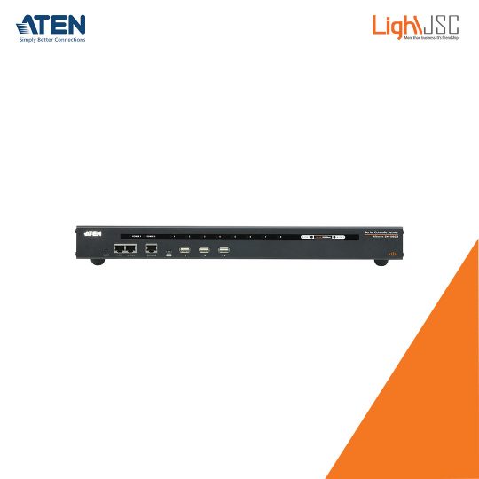 Aten SN0108CO 8-Port Serial Console Server with Dual Power LAN front