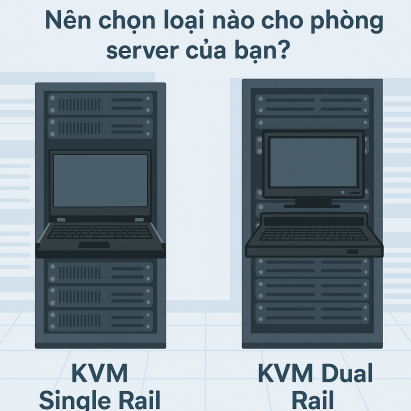 KVM Single Rail và Dual Rail: Nên chọn loại nào cho phòng server của bạn?