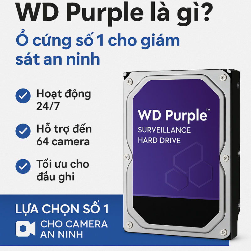 "Ổ cứng WD Purple chuyên dụng cho camera giám sát"