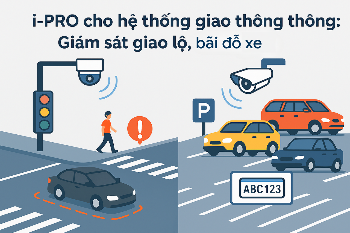 i-PRO cho hệ thống giao thông : giám sát giao lộ , bãi đỗ xe