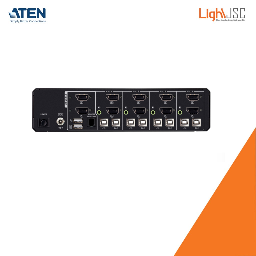Aten CS1144DPH4C 4-Port USB 5K DisplayPort/HDMI Dual Display Universal Secure KVM Switch with CAC (PSD PP v4.0) -TAA - Image 2